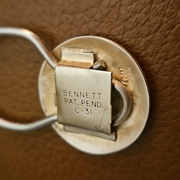 VTG BENNETT CW Sterling Silver Navajo Design Keyring Clip - Picture 6 of 7